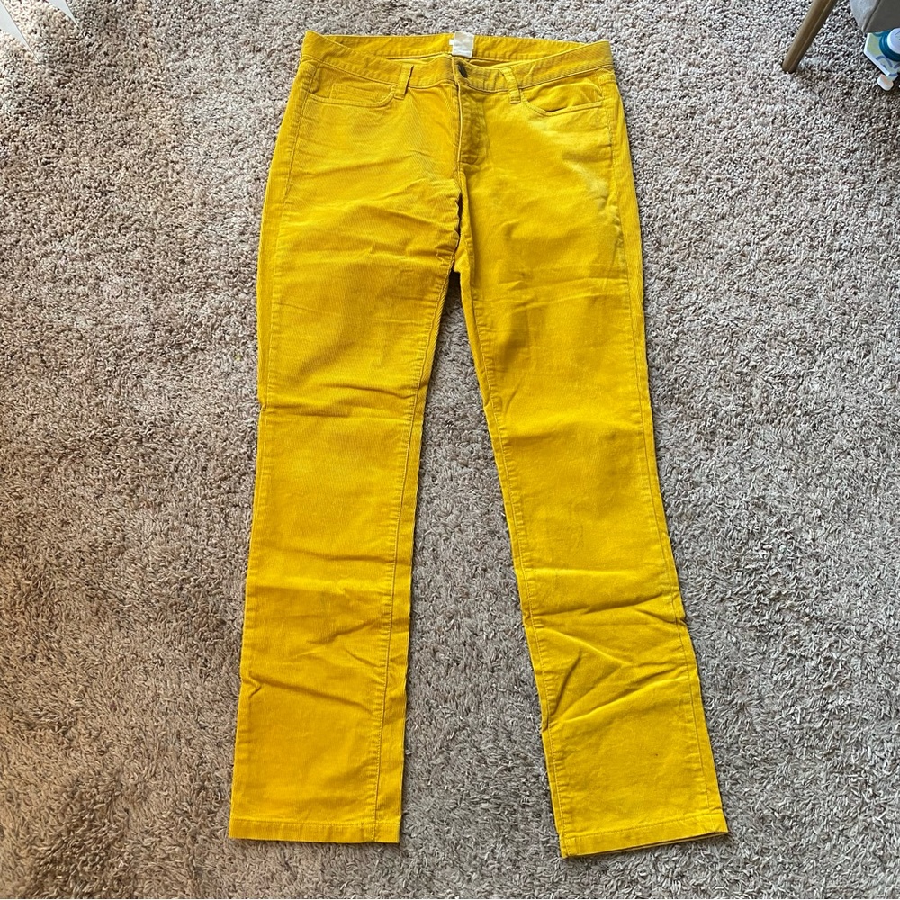 J Crew Factory mustard yellow matchstick corduroys